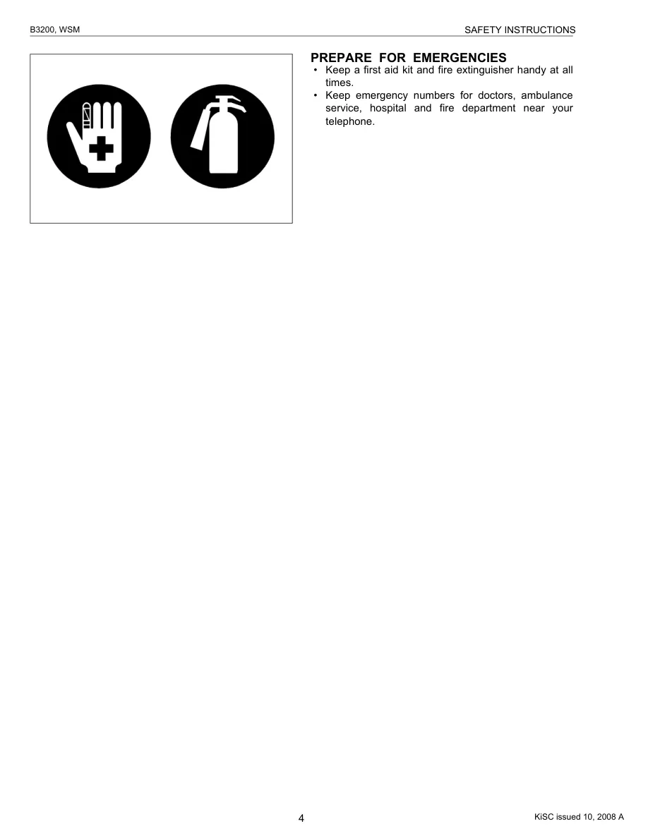 Kubota B3200 Tractors Service & Repair Manual preview page 6