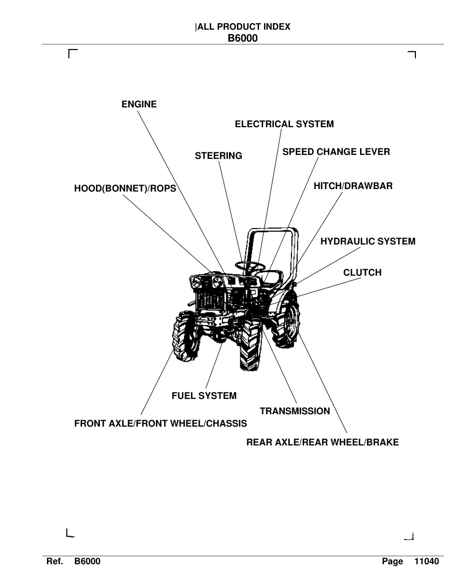 Kubota B6000 Tractor Parts Manual preview page 2