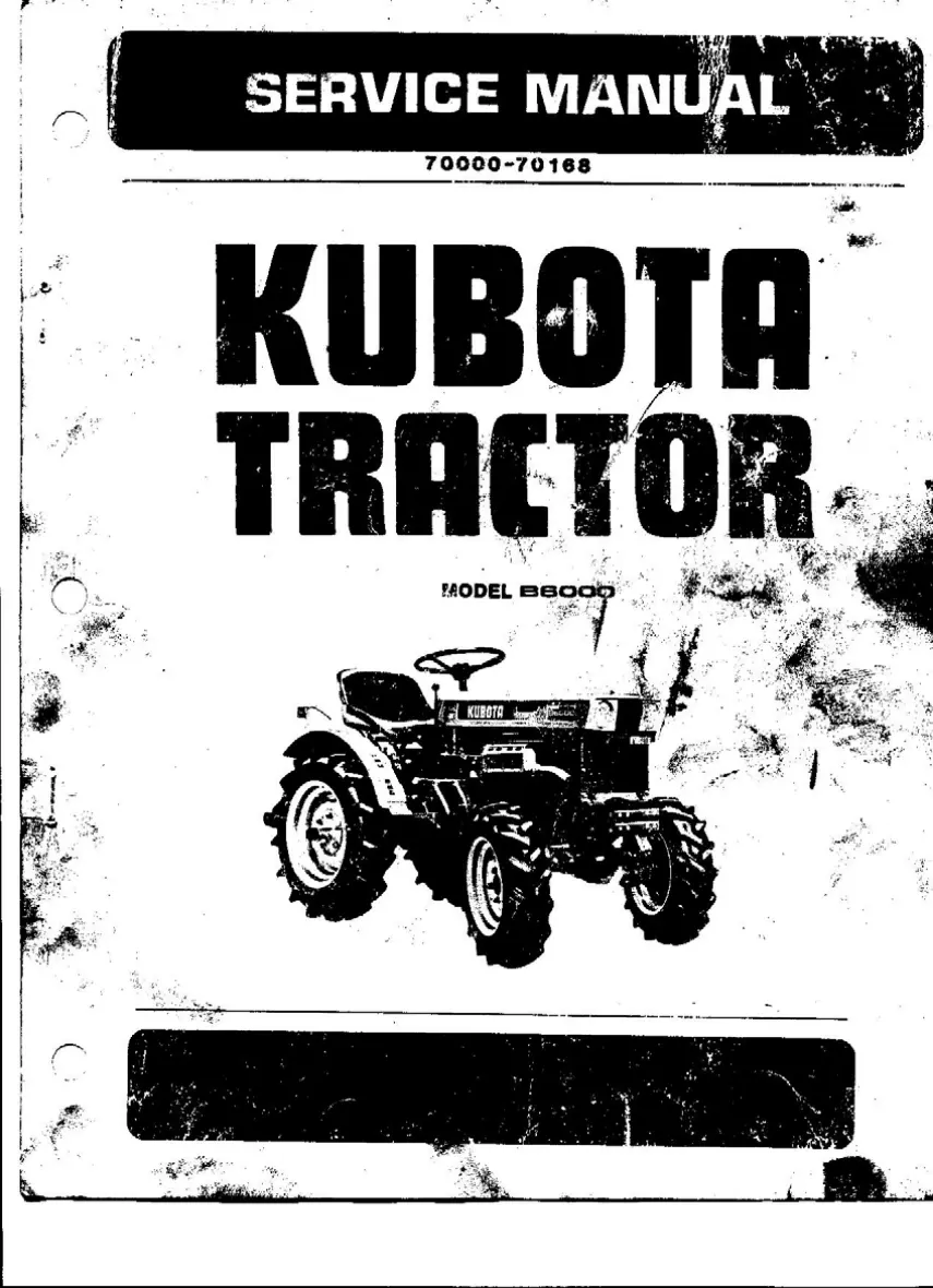 Kubota B6000 Tractor Service & Repair Manual preview page 1