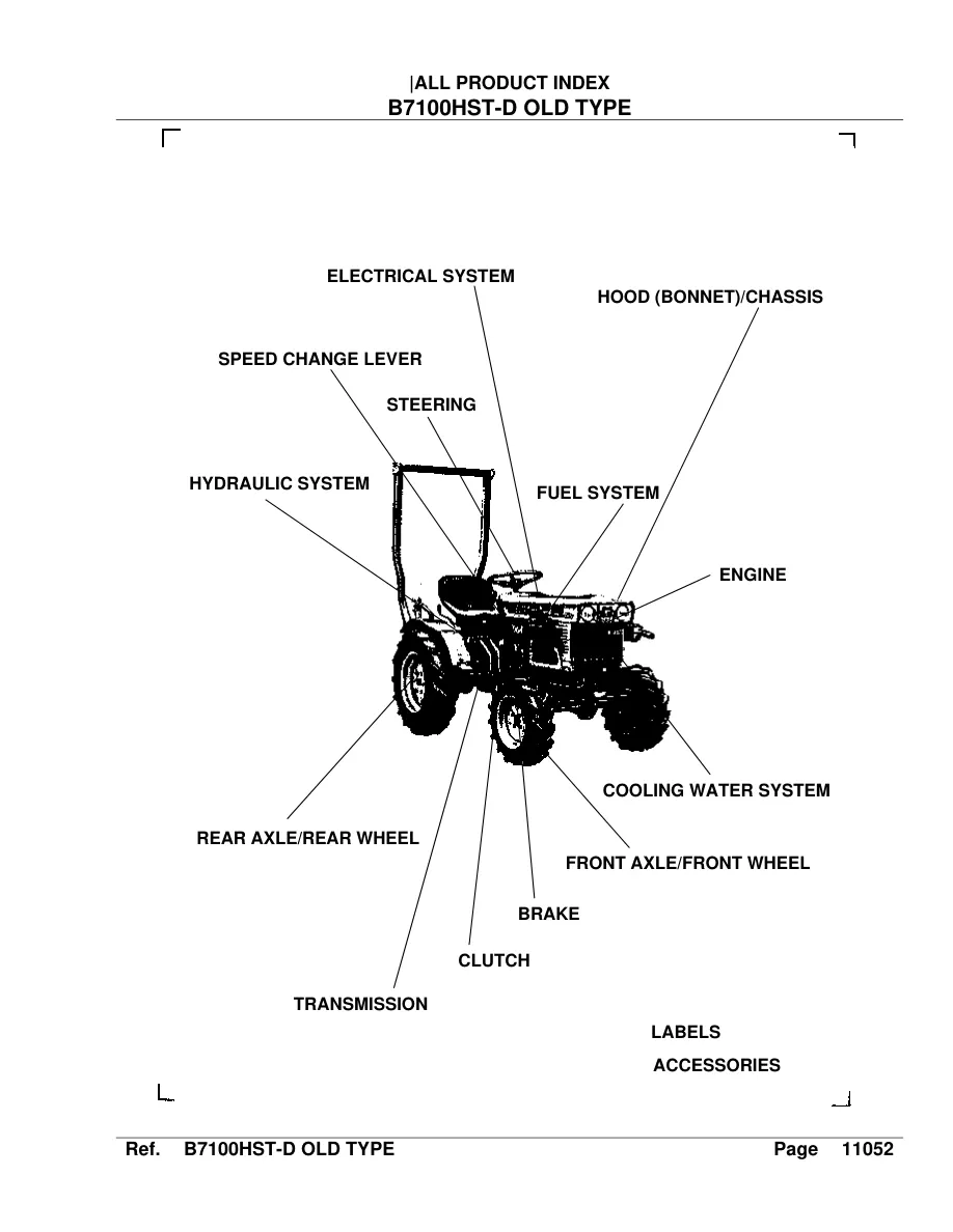Kubota B7100HST-D OLD Type Tractor Parts Manual preview page 2