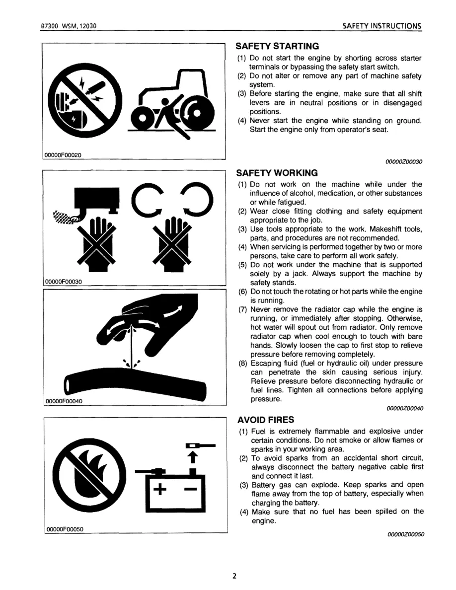 Kubota B7300 Tractor Service & Repair Manual preview page 2