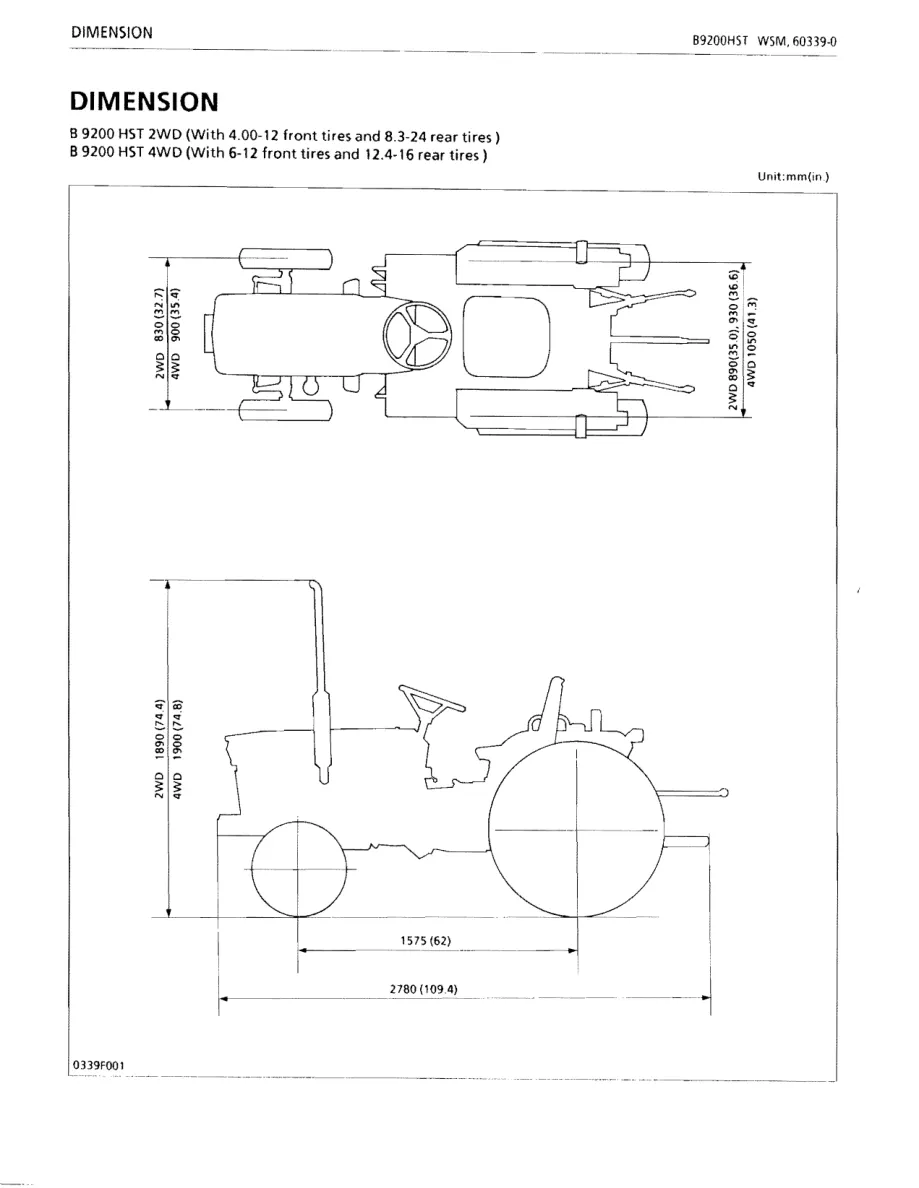 Kubota B9200HST B9200DC Tractor Service & Repair Manual preview page 3