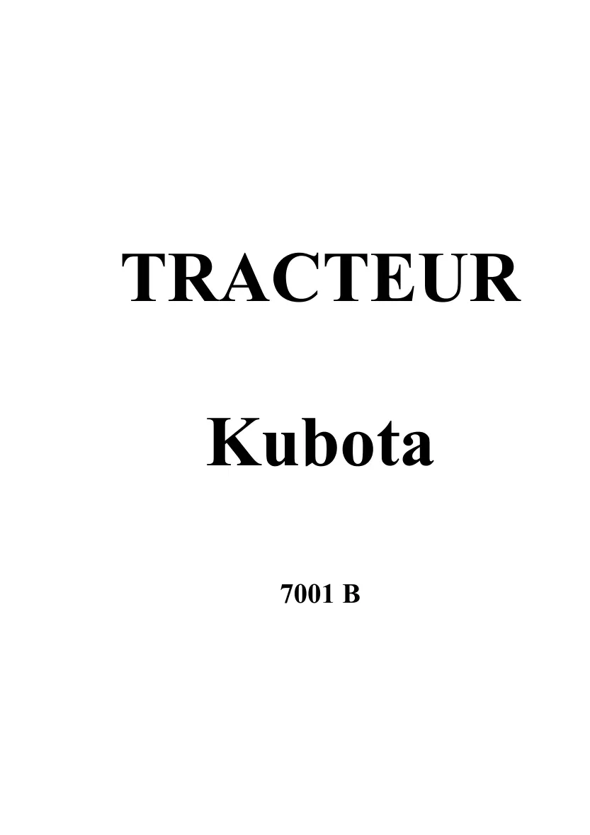 Kubota Best 7001B French Attachment Parts Manual preview page 1