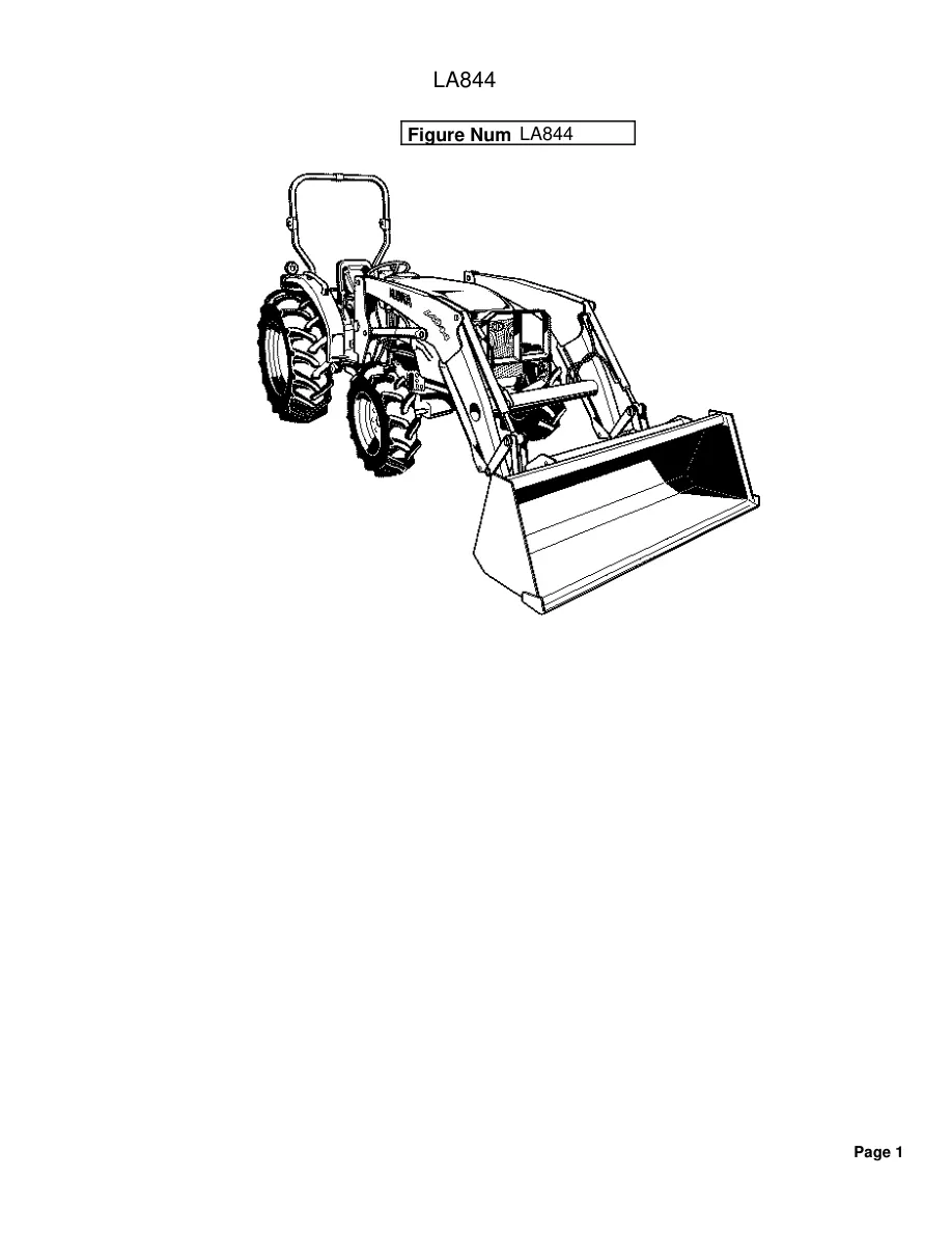 Kubota Best LA844 1 fits MX5100 4700 Attachment Parts Manual preview page 1