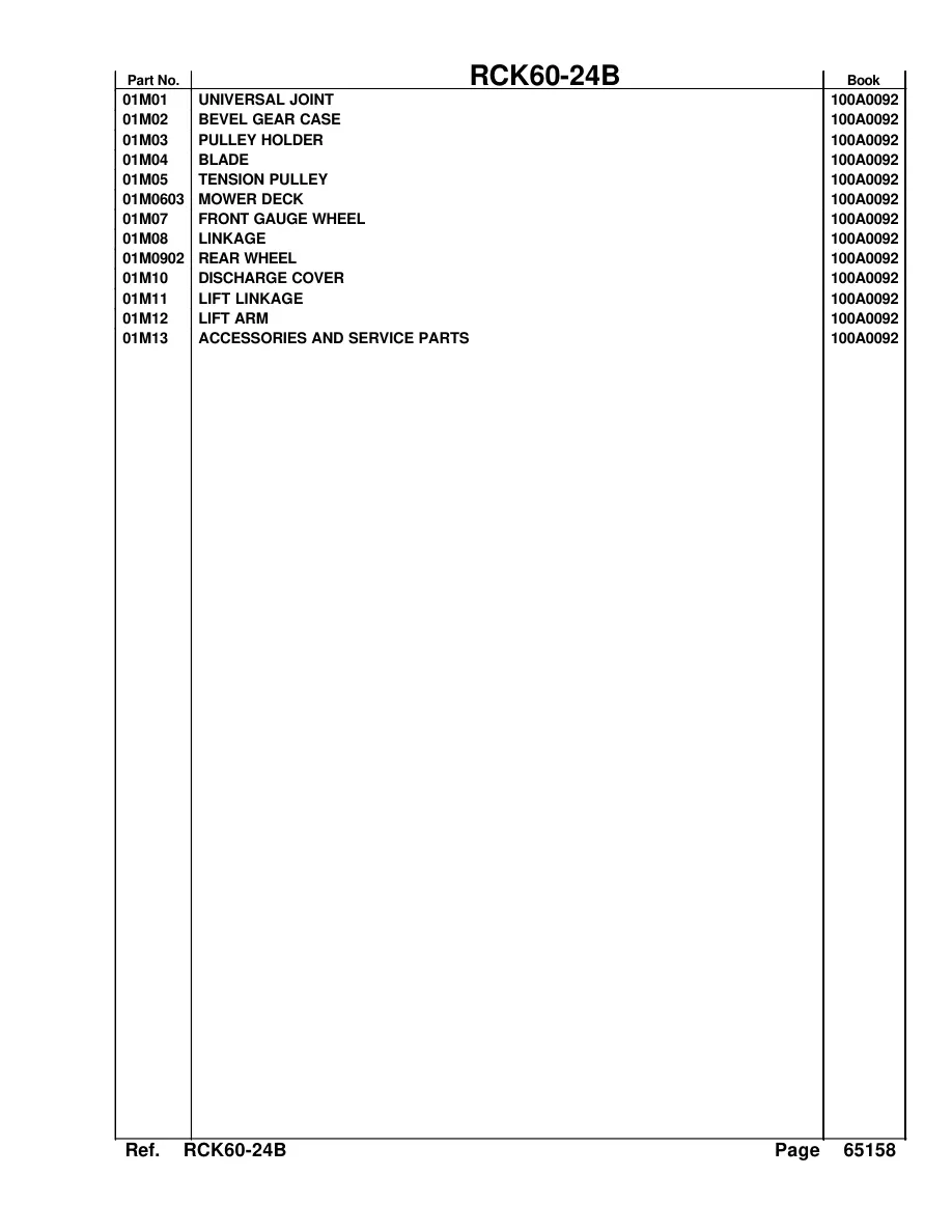 Kubota Best RCK60 24B Attachment Parts Manual preview page 2