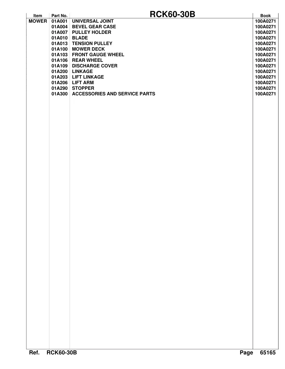 Kubota Best RCK60 30B Attachment Parts Manual preview page 2