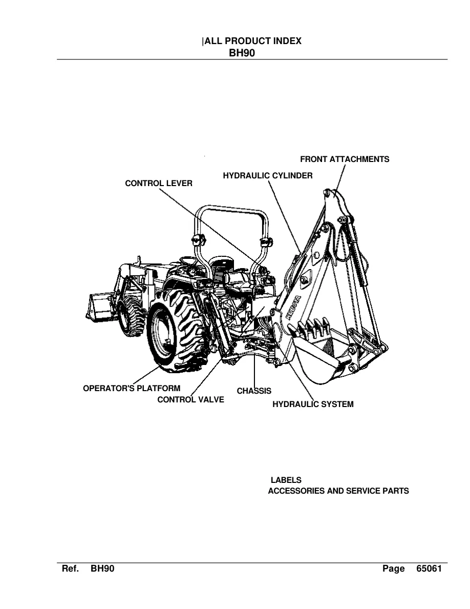 Kubota BH90 Backhoe Parts Manual preview page 2