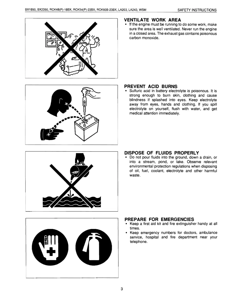Kubota Bx1850 Tractor Service & Repair Manual preview page 3