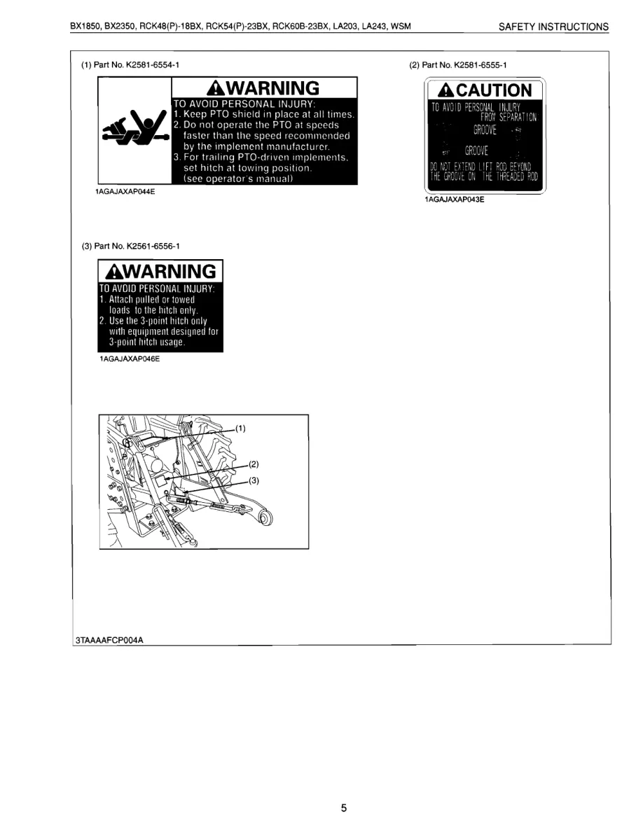 Kubota Bx1850 Tractor Service & Repair Manual preview page 5