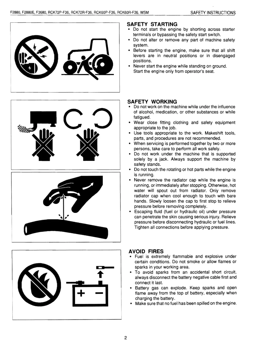 Kubota F2880 F2880E F3680 RCK Front CUT Mower Service & Repair Manual preview page 2