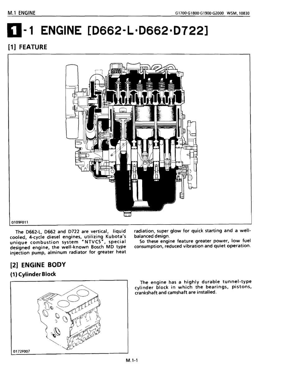 Kubota G1700 Tractor Service & Repair Manual preview page 4