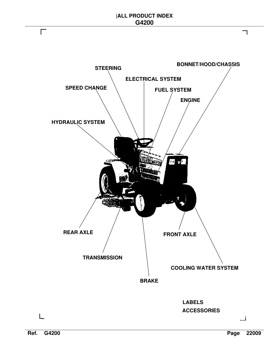 Kubota G4200 G4200H Riding Mower Service & Repair Manual Set preview page 2
