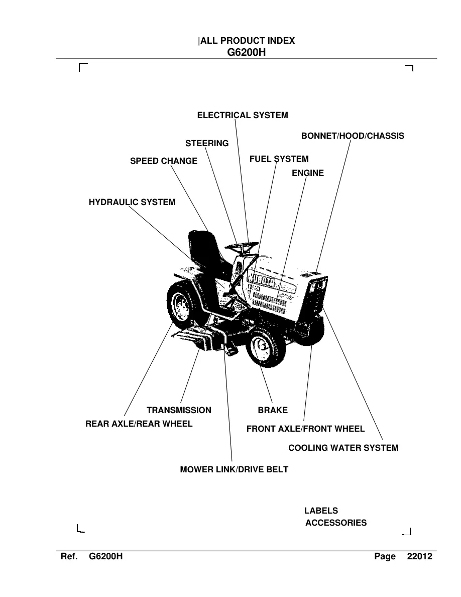 Kubota G6200H Riding Mower Service & Repair Manual Set preview page 3