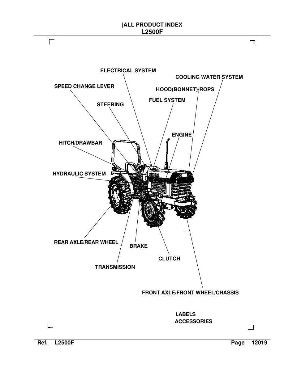Kubota L2500 F Tractor Parts Manual preview page 2