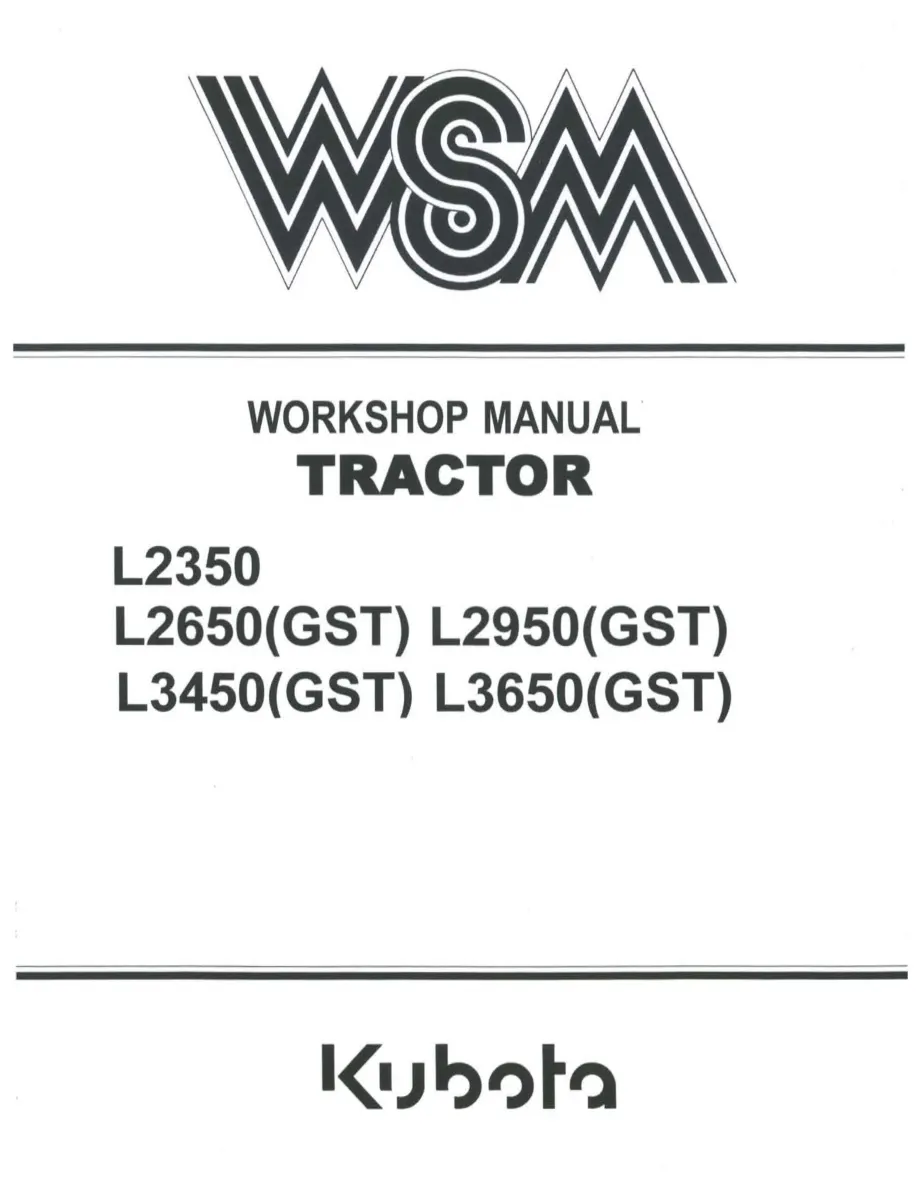Kubota L2650GST Tractor Service & Repair Manual preview page 1