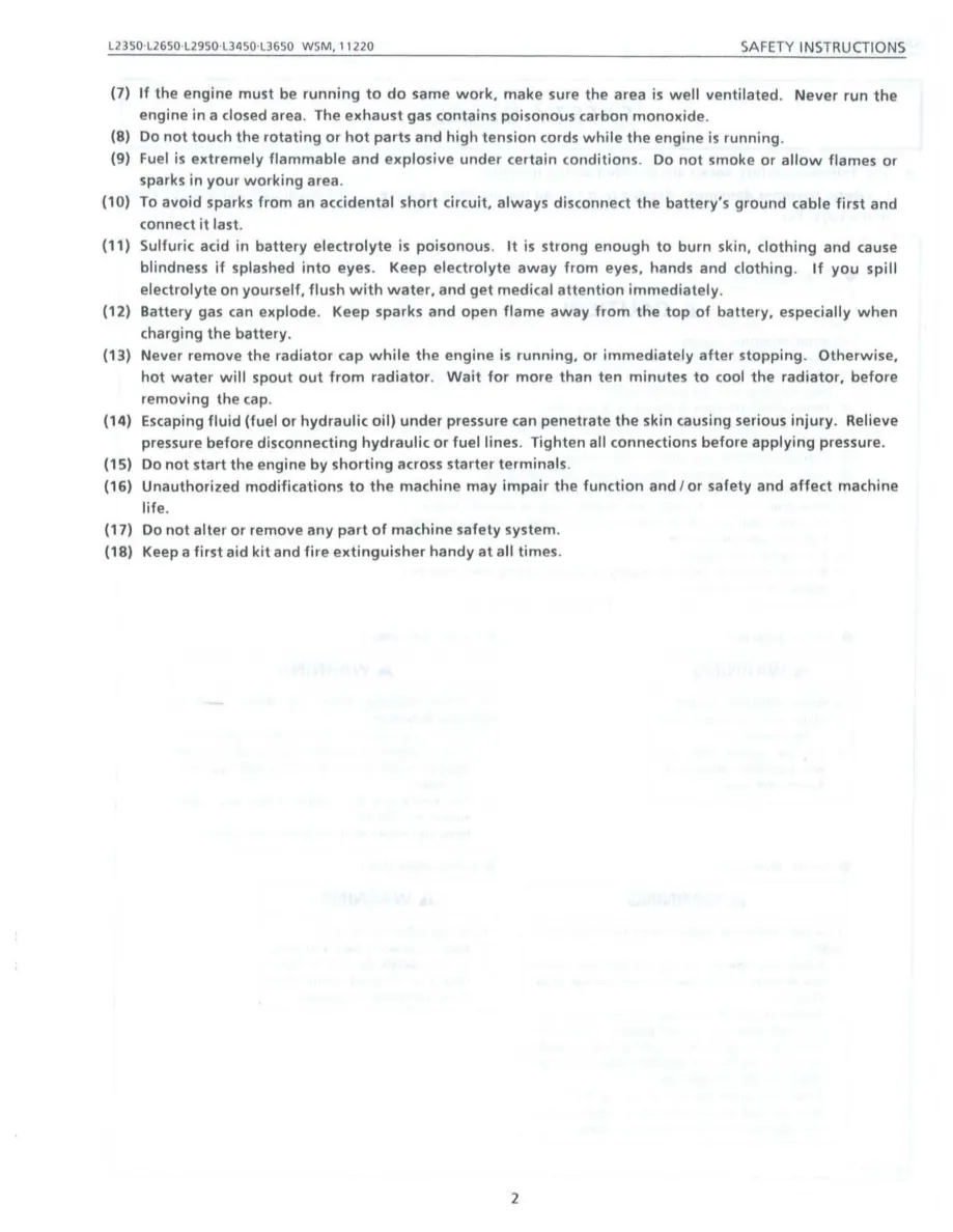 Kubota L2650GST Tractor Service & Repair Manual preview page 5