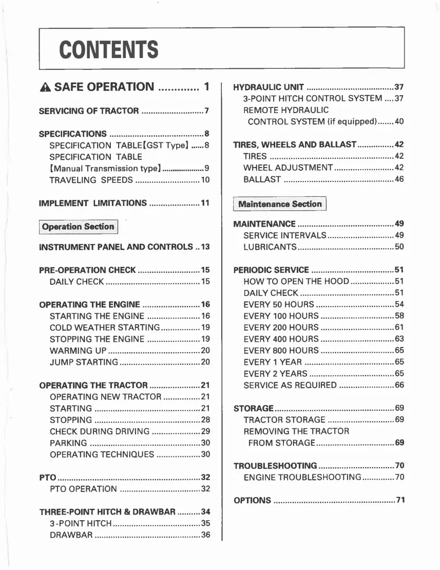 Kubota L2900 L3300 L3600 L4200 Tractor Operator's Manual preview page 5
