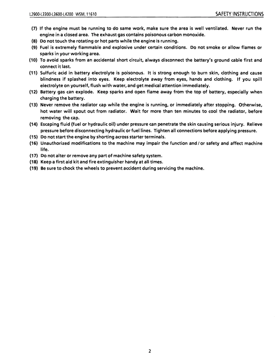 Kubota L2900 L3300 L3600 L4200 Tractor Service & Repair Manual preview page 2