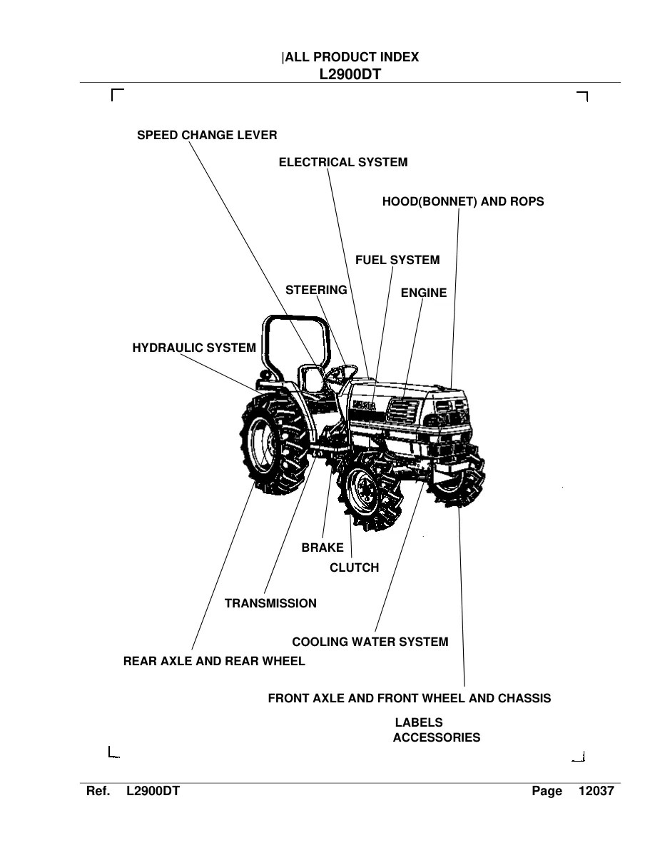 Kubota L2900 Tractor Service & Repair Manual preview page 2