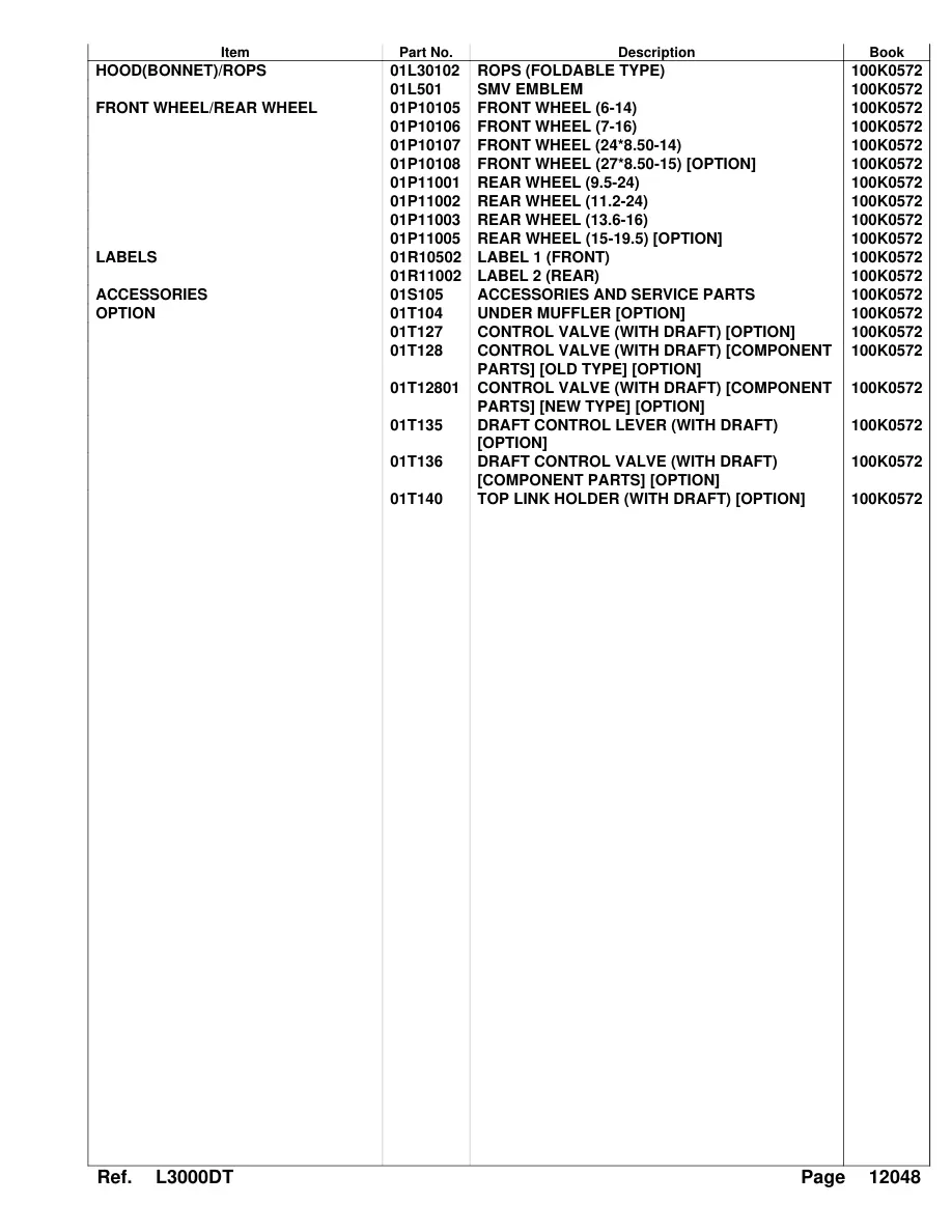 Kubota L3000DT Tractor Parts Manual preview page 6