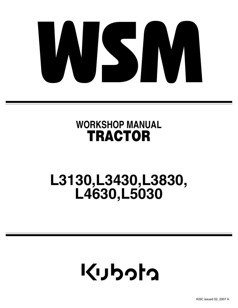 Kubota L3130 Tractor Service & Repair Manual preview page 1