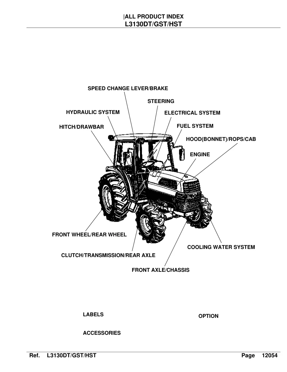 Kubota L3130DT L3130GST L3130HST Tractor Parts Manual preview page 2