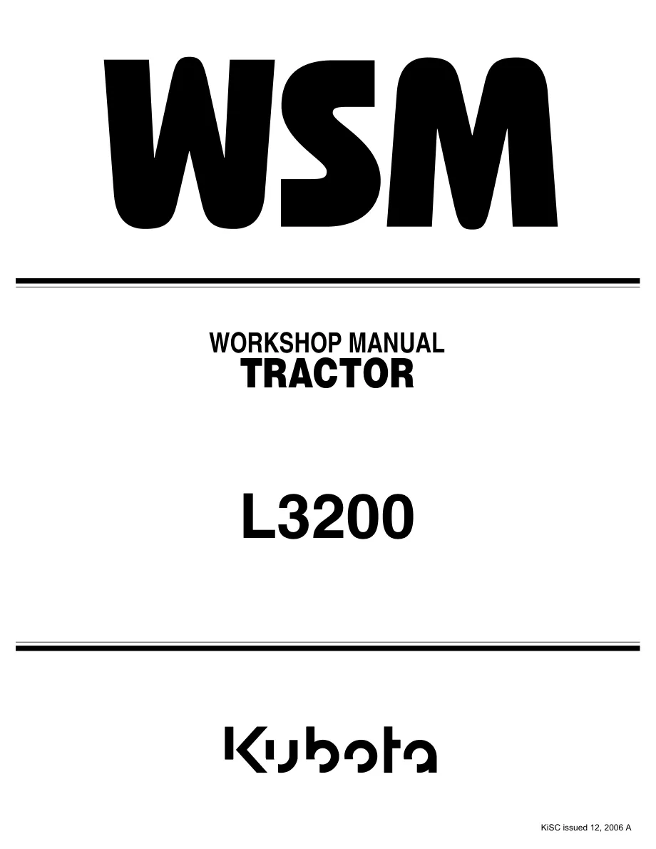 Kubota L3200 Tractor Service & Repair Manual preview page 1