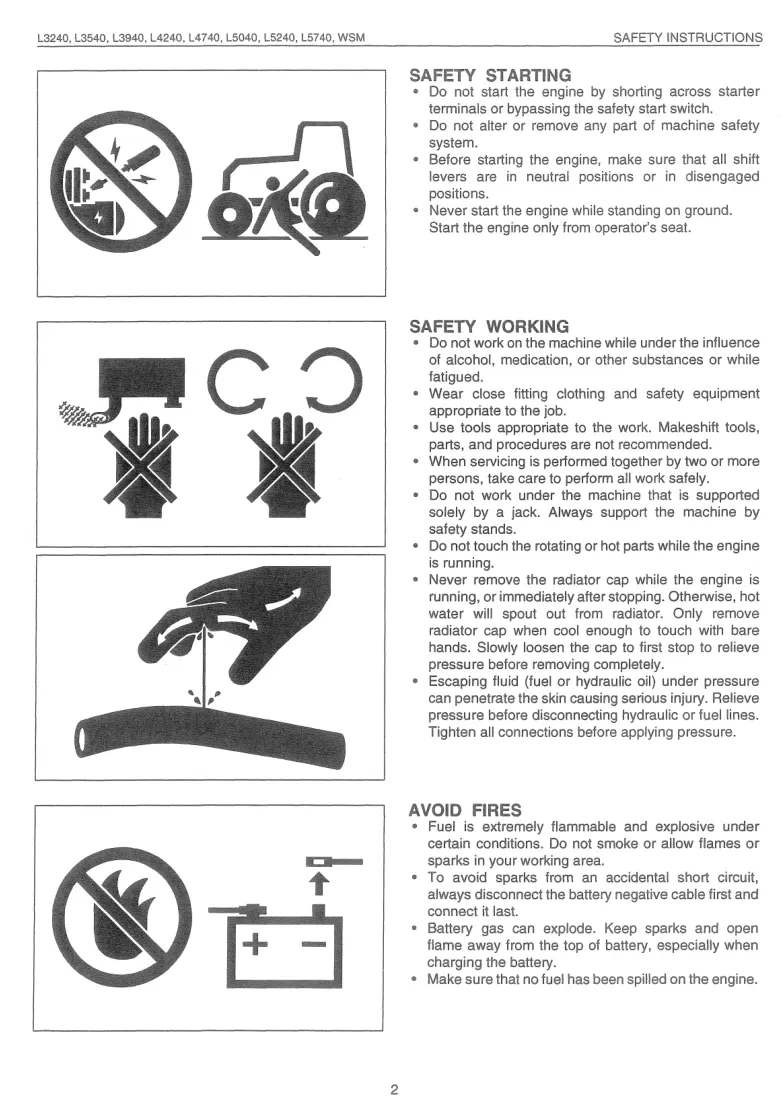Kubota L3240 L3540 L3940 L4240 L4740 L5040 L5240 L5740 Tractor Service & Repair Manual preview page 3