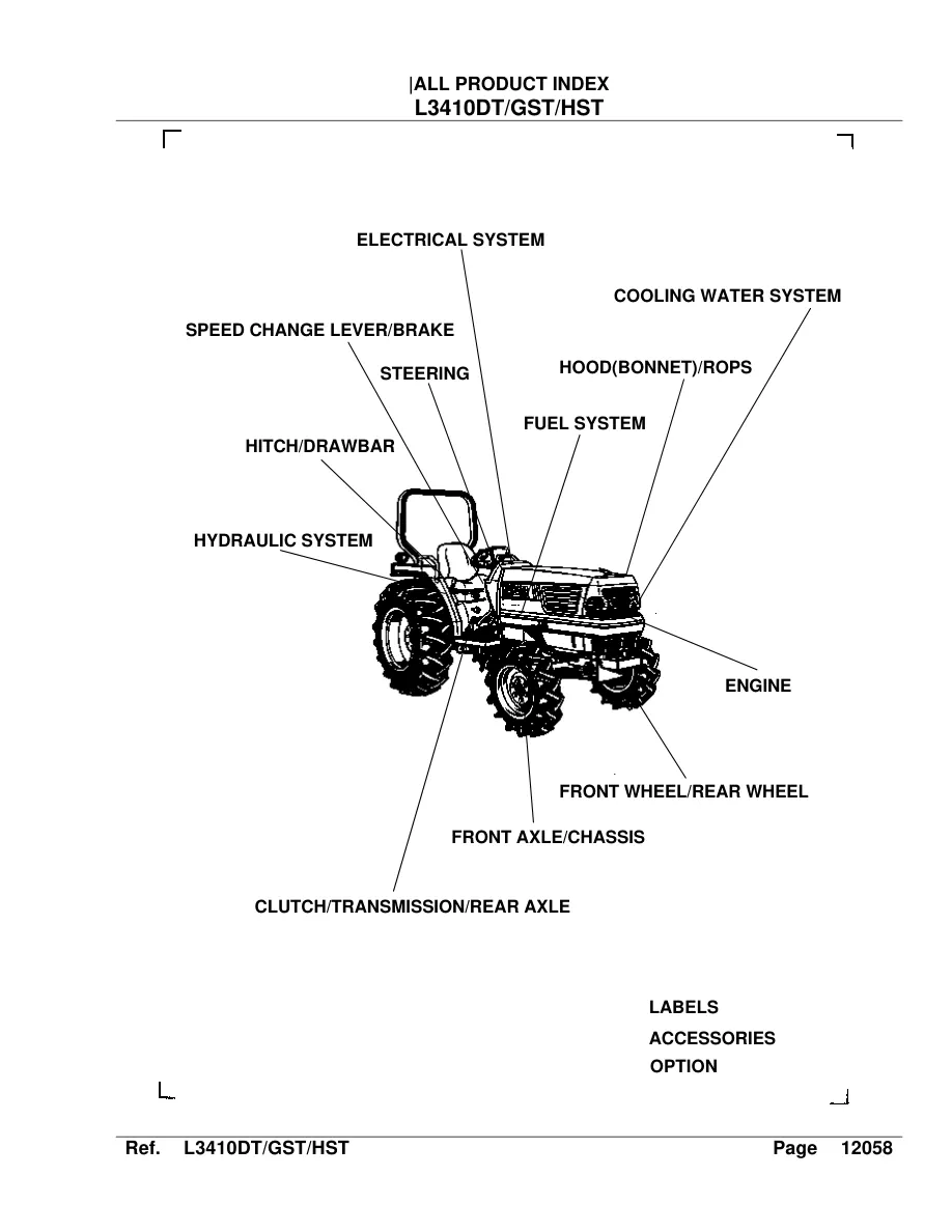 Kubota L3410HST Tractor Service & Repair Manual preview page 2