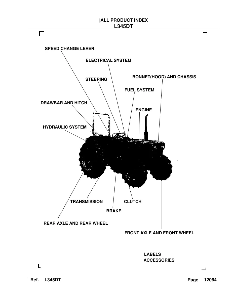 Kubota L345 Tractor Parts Manual preview page 2