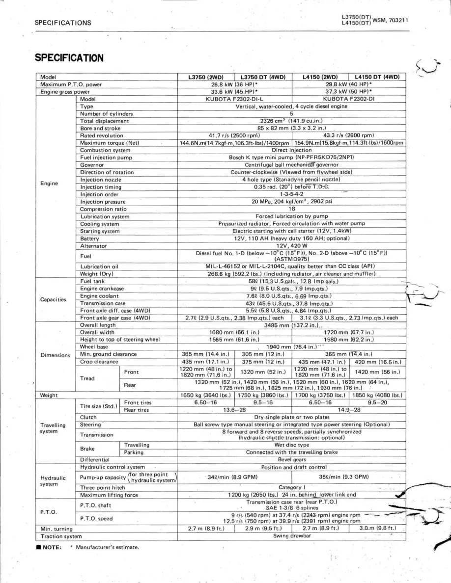 Kubota L3750 Tractor Parts Manual preview page 3