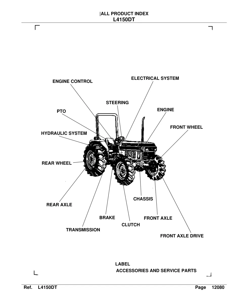 Kubota L4150 Tractor Parts Manual preview page 2