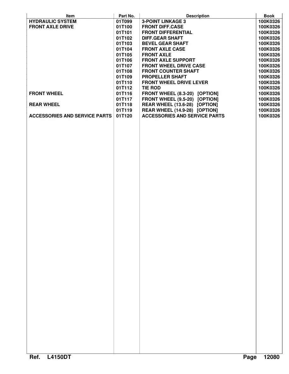 Kubota L4150 Tractor Parts Manual preview page 5