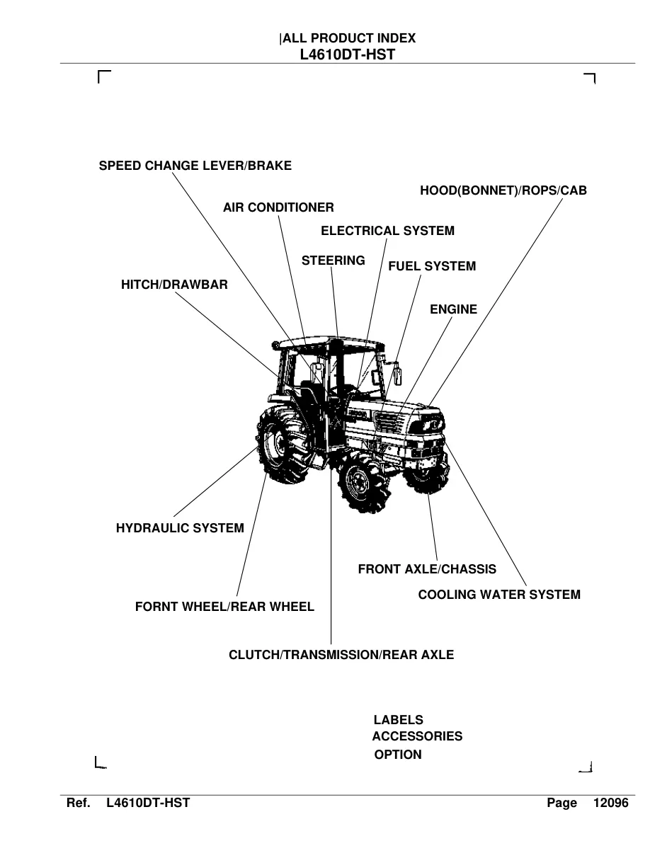 Kubota L4610DT-HST Tractor Parts Manual preview page 2