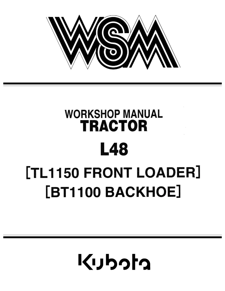 Kubota L48 Tractor Service & Repair Manual preview page 1