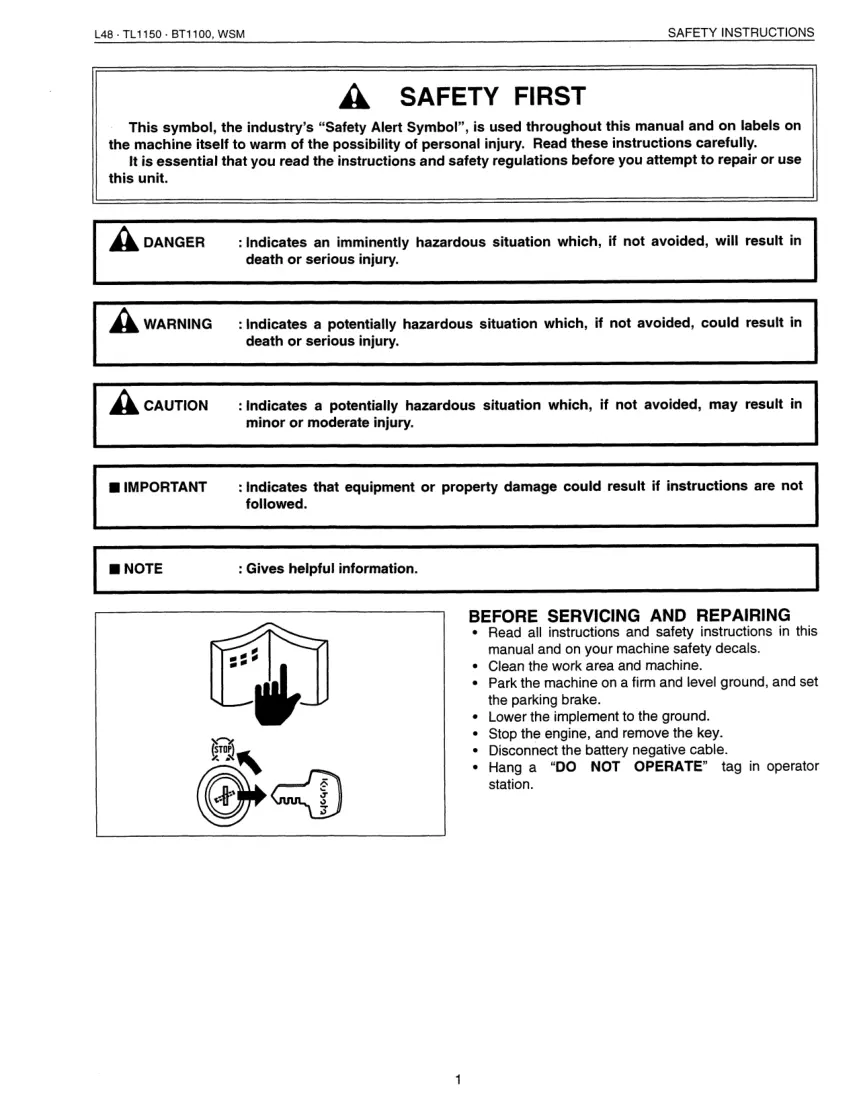 Kubota L48 Tractor Service & Repair Manual preview page 5