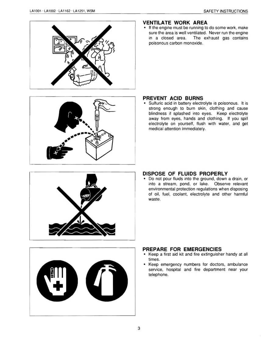 Kubota LA1001 LA1002 LA1162 LA1251 Front END Loader Service & Repair Manual preview page 3