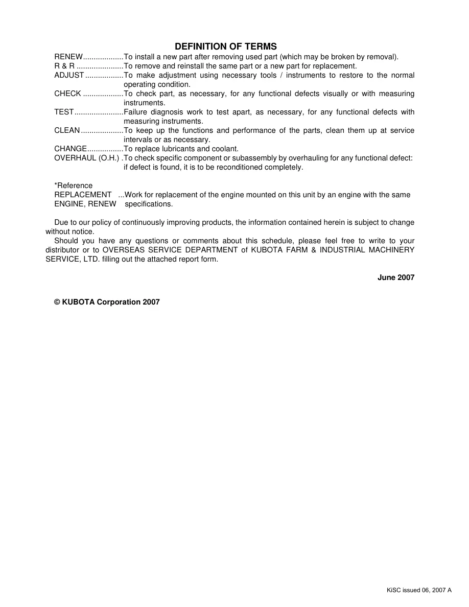 Kubota M108S Tractor Flat-Rate Schedule Parts Manual preview page 3