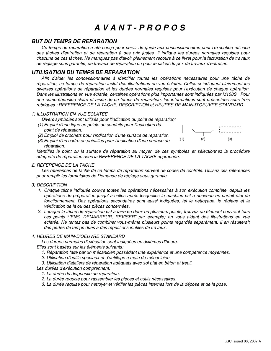 Kubota M108S Tractor Flat-Rate Schedule Parts Manual preview page 4