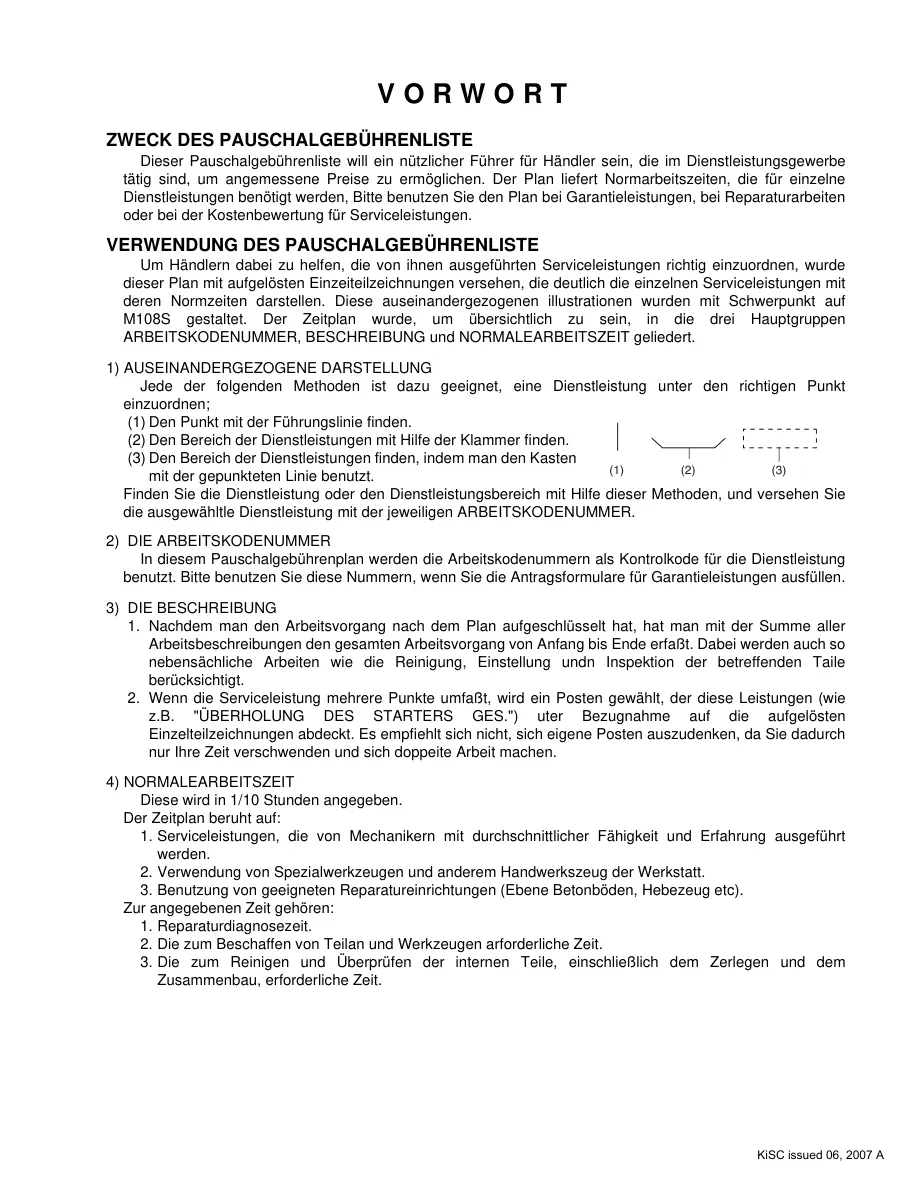 Kubota M108S Tractor Flat-Rate Schedule Parts Manual preview page 6