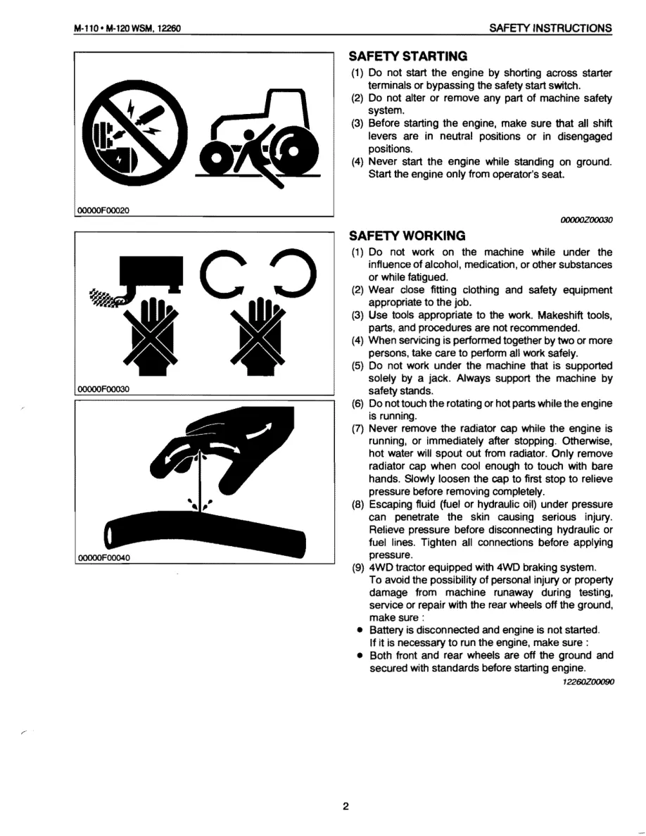 Kubota M110 M120 Tractor Service & Repair Manual preview page 2