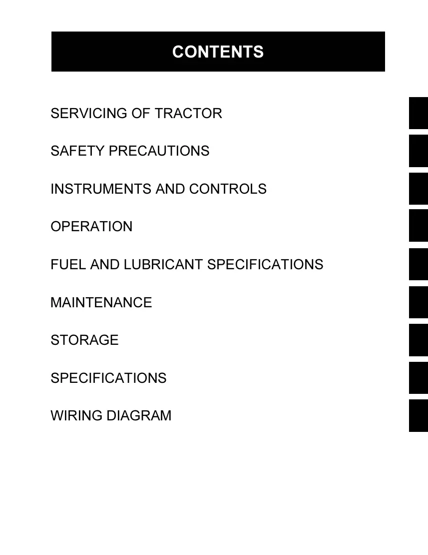 Kubota M4500 M5500 M7500 Tractor Operator's Manual preview page 3
