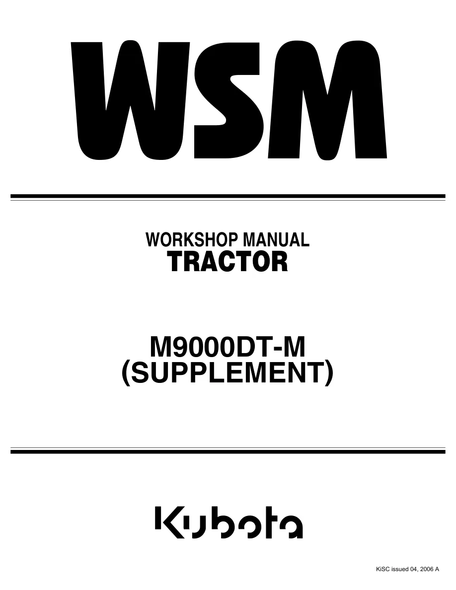 Kubota M6800 M8200 M9000 Tractor Service & Repair Manual Set preview page 1