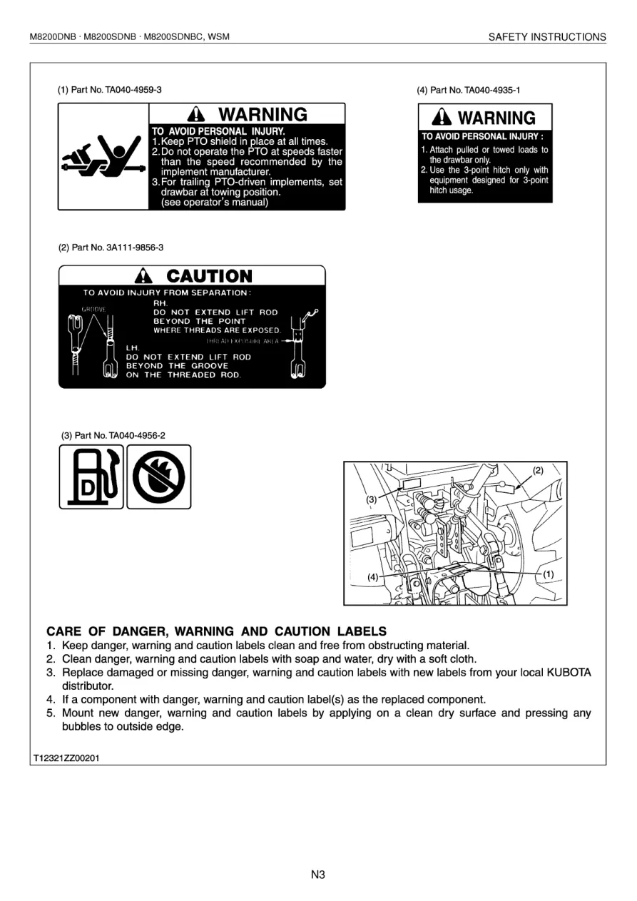 Kubota M8200DNB M8200SDNB M8200SDNBC Tractor Service & Repair Manual preview page 6