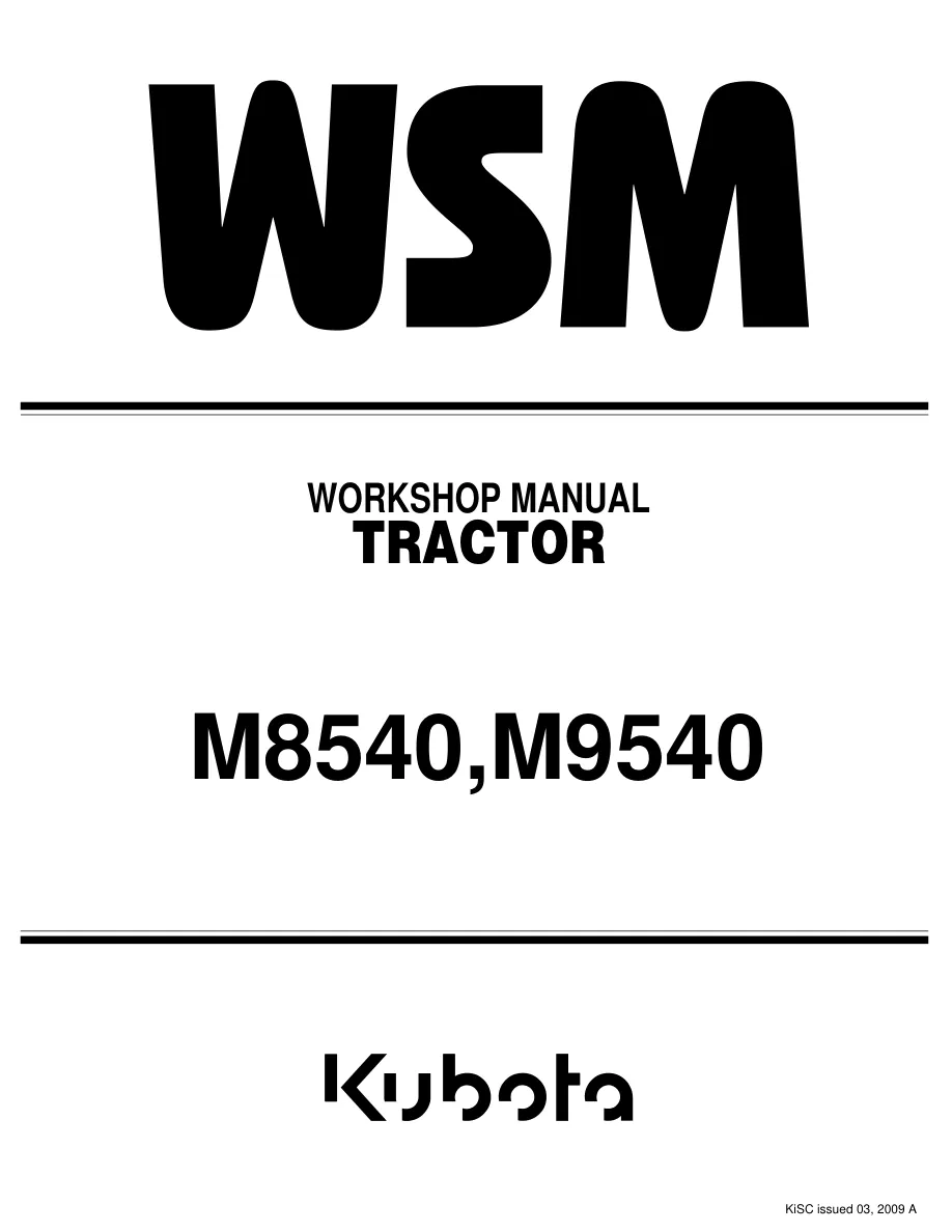 Kubota M8540 Tractor Service & Repair Manual preview page 1