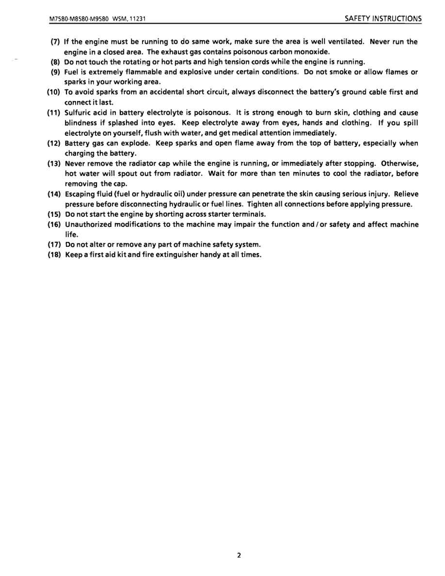 Kubota M8580 Tractor Service & Repair Manual preview page 2