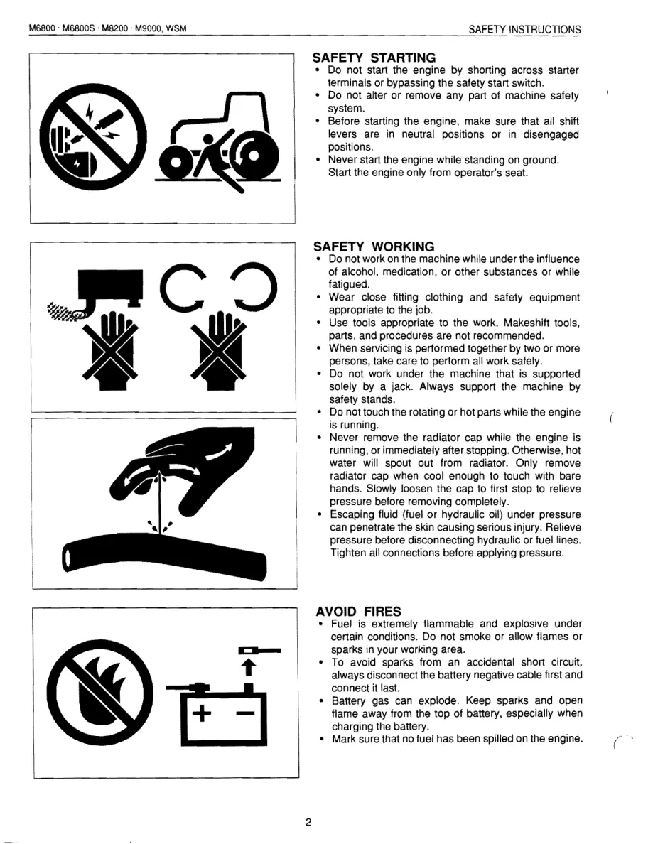 Kubota M9000 Hydraulic Shuttle Tractor Service & Repair Manual preview page 2