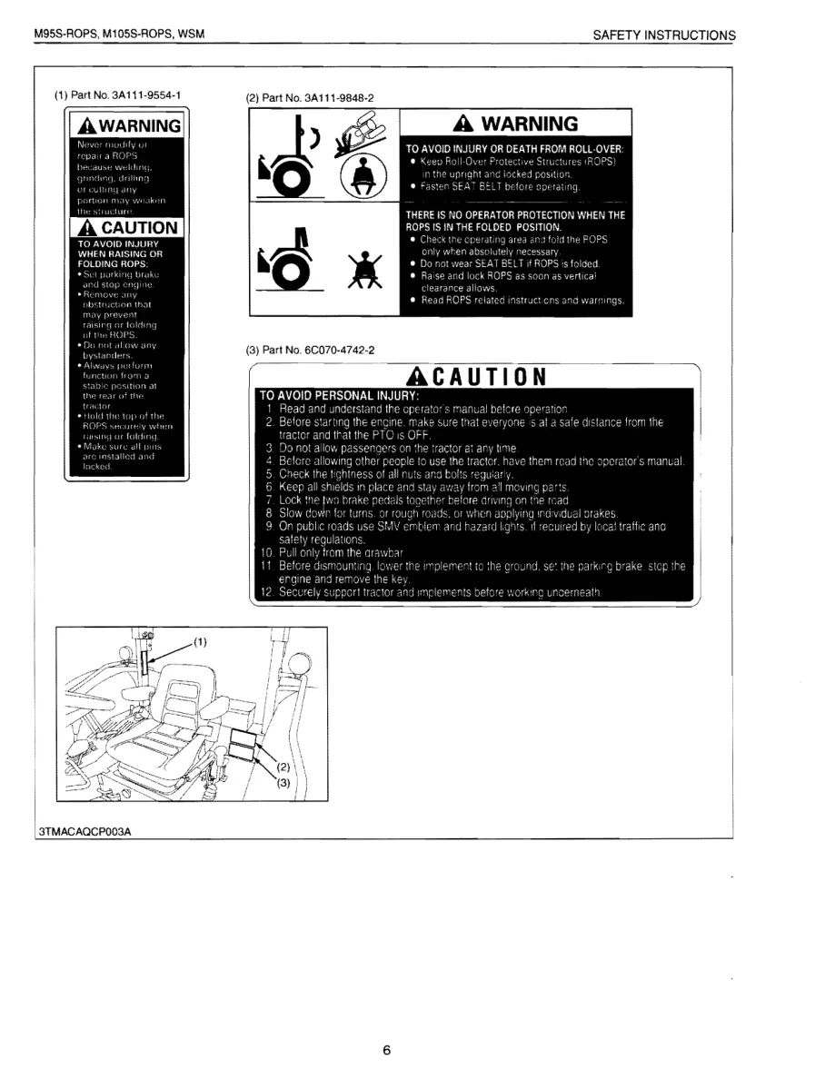 Kubota M95s Tractor Service & Repair Manual preview page 6