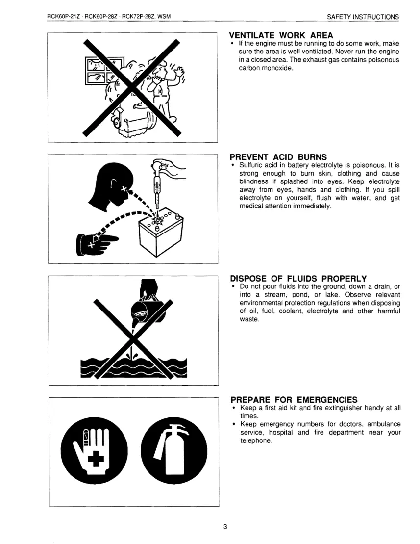 Kubota RCK60P 21Z 28Z RCK72P Rotary Mower Service & Repair Manual preview page 3