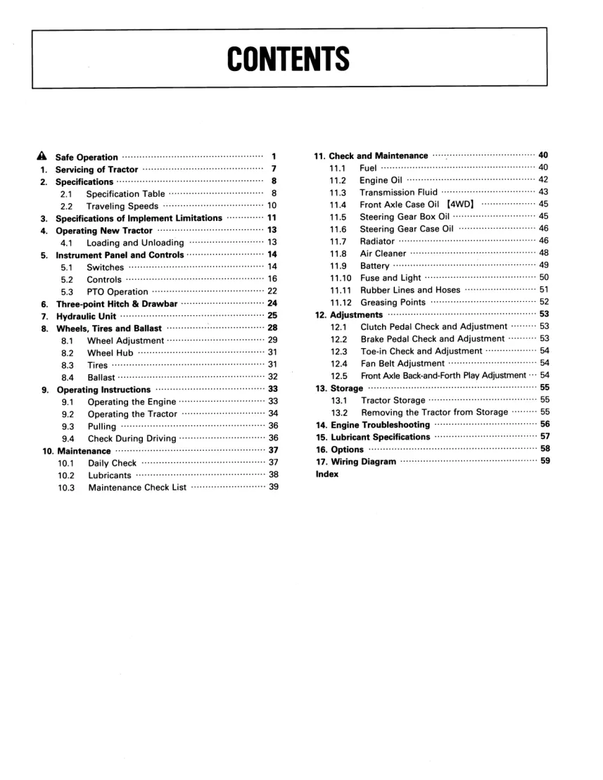 Kubota Tractor L2250 L2550 L2850 L3250 2WD 4WD Operator's Manual preview page 4